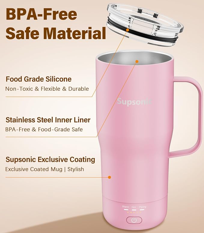 Supsonic - Smart Heated Coffee Mug, 20oz Rechargeable Self Heating Mug - Image 6