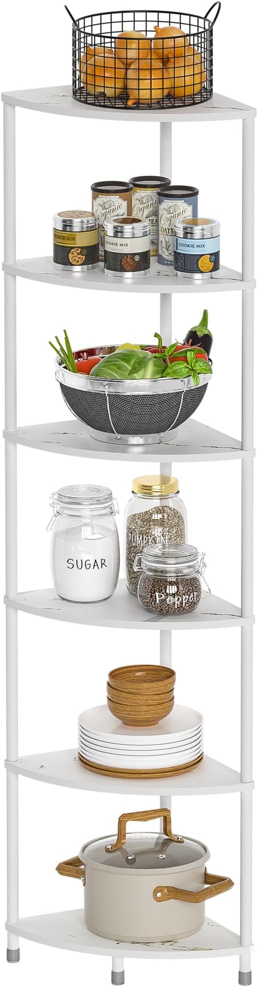6 Tier Corner Shelf Stand, 54.4" Kitchen Shelf Organizer - Image 9