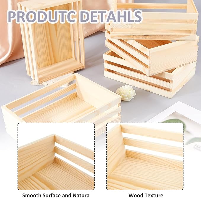 SUPERFINDINGS 5Pcs Wooden Crates - Image 4