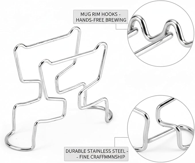 Stainless Steel Drip Coffee Bag Holder, Hands-Free Stand - Image 6