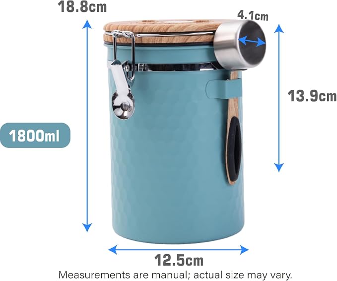 22OZ Airtight Coffee Canister, 1800ml Stainless Steel Storage Container - Image 2