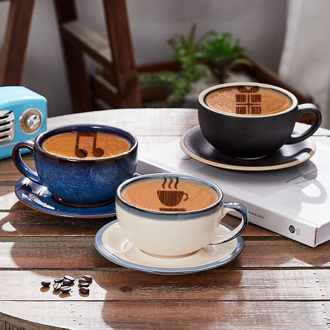 45 Coffee Stencils+2 Mesh Powder Shakers, Cake Baking Templates Coffee - Image 7