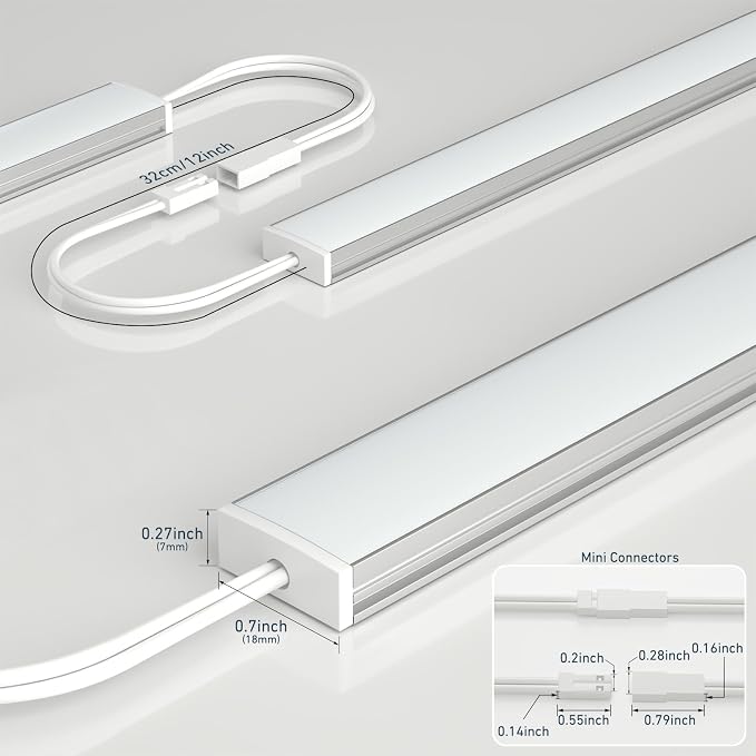 Under Cabinet Lighting Plug In. 3 PCS 12 Inches Likable Ultra Thin Bright Light - Image 6