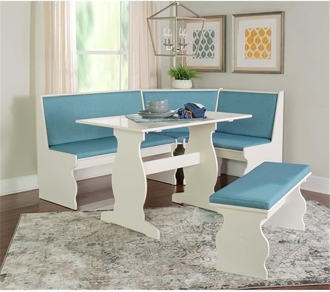 Riverbay Patio Conversation Indoor 3 Piece Kitchen Corner Nook Table Booth - Image 2