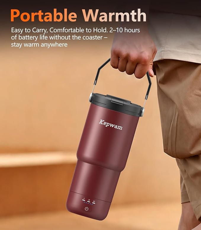 Kepwam Heated Coffee Mug Rechargeable T3, 20oz Self-Heating Travel Mug - Image 5