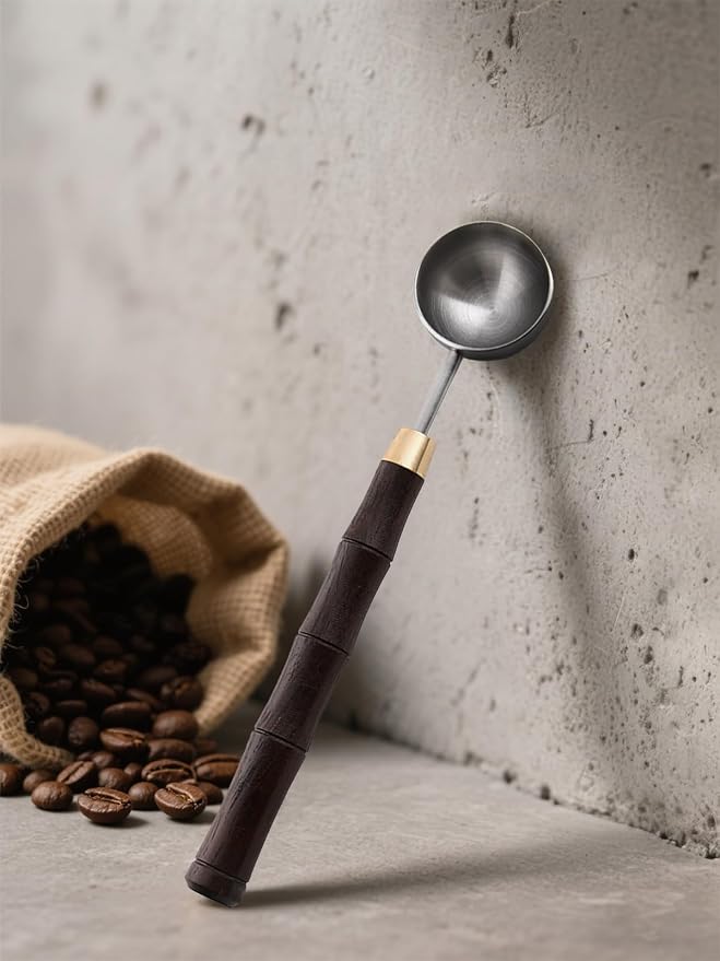 Ebony Wood Handle Coffee Spoon – Exquisite and Portable Stainless Steel Spoon - Image 2