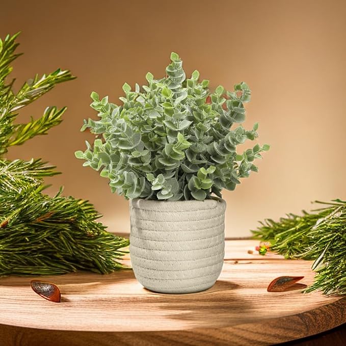 Hopewood Faux Plants, Fake Plants Eucalyptus Potted - Image 5