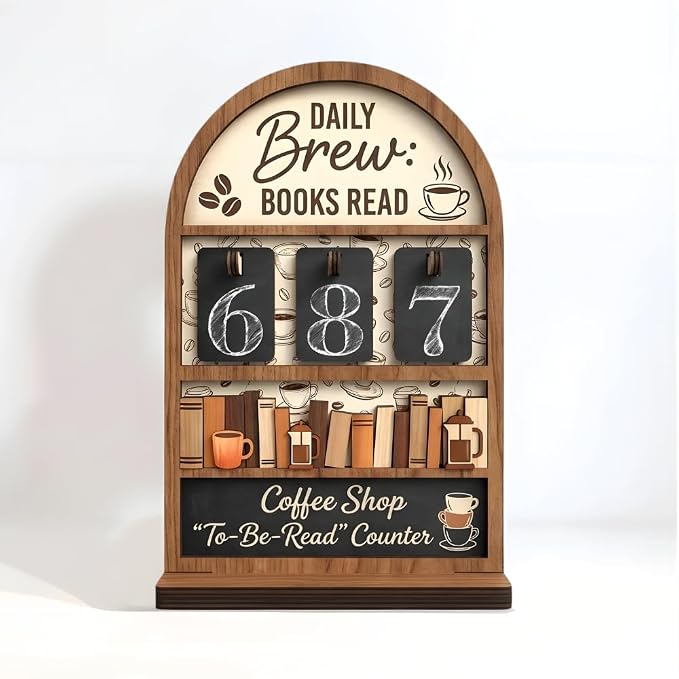 Personalized Book Read Tracker, Wooden Books Read This Year Counter, Reading by Unknown