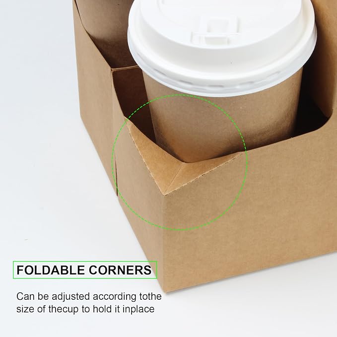 2-Cup 50 Pack Drink Carrier Handle 12-30 OZ Handled Drink Carriers | Kraft - Image 6