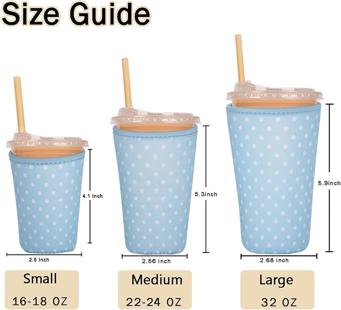 Reusable Insulated Sleeve for Iced Coffee Cup, Beverage Holder for Iced Coffee - Image 5