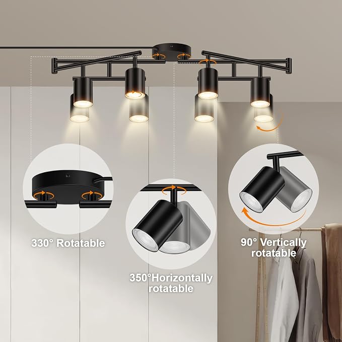 Plug in Track Lighting LED, Track Lighting Fixtures Ceiling, Plug in Wall Light - Image 6