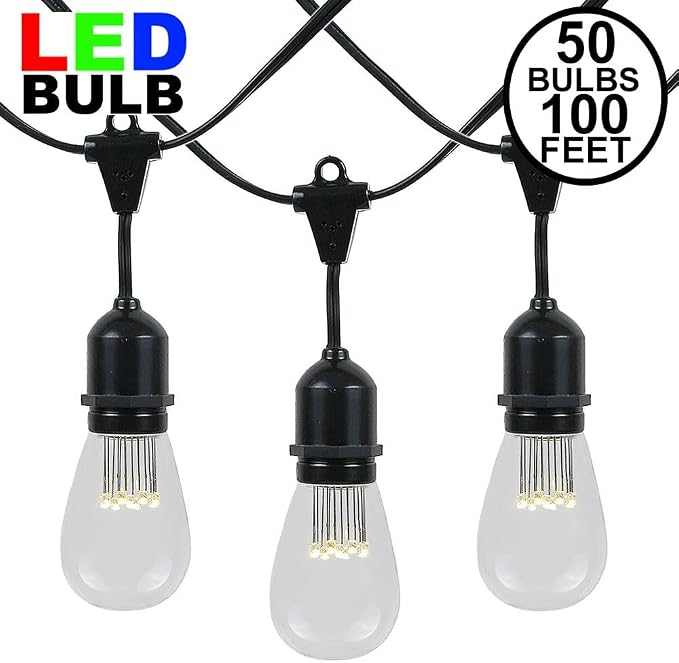100 Foot S14 Edison Outdoor String Lights – Suspended - Image 2