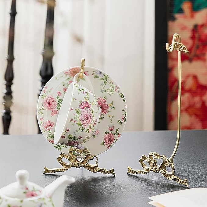 1Pcs Brass Teacup and Saucer Display Stand, Teacup Holder Stand by YACSNBF