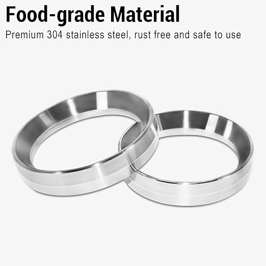 58mm Magnetic Dosing Funnel, Stainless Steel Dosing Ring Espresso Coffee - Image 2