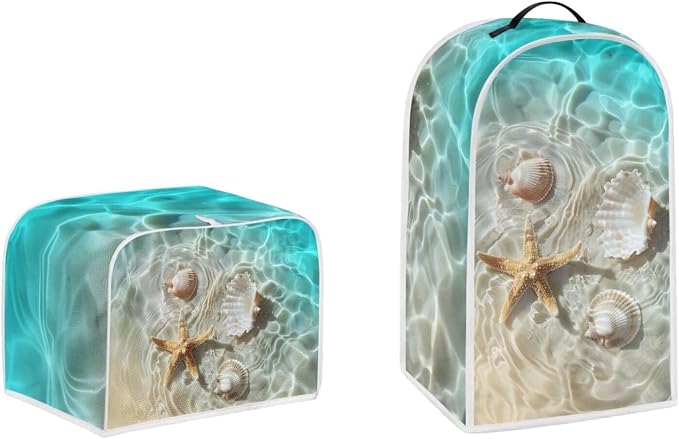 doginthehole 4 Slice Toaster Cover and Blender Dust Cover Seaside Starfish by doginthehole
