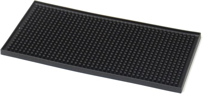 Yisharry li Bar Mat 6" x 12" Kitchen Square Rubber Service Spill Mat PVC Black - Image 2