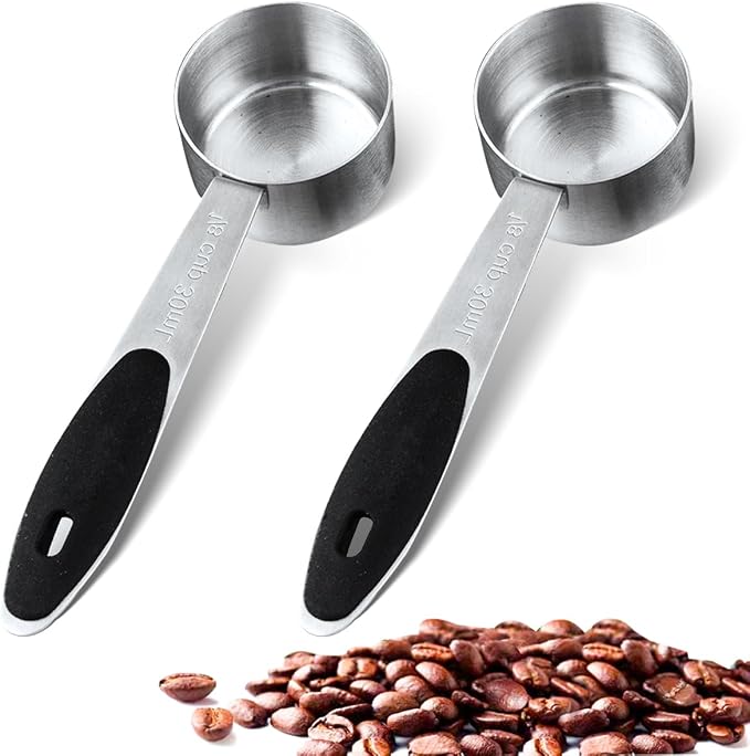 2 PCS 1/8 Cup Stainless Steel Measuring Scoops Coffee Measuring Scoop 30ML by Ainvhh