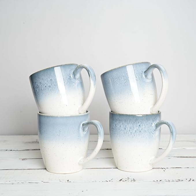 Bosmarlin Ceramic Coffee Mug Set of 4, 17 Oz, 4 Colors to Choose, Tea Cups - Image 7