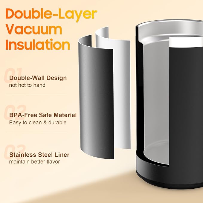 DEQIANG Coffee Mug Warmer with Mug, 17oz Self-Heating Coffee Mug, Stainless - Image 4