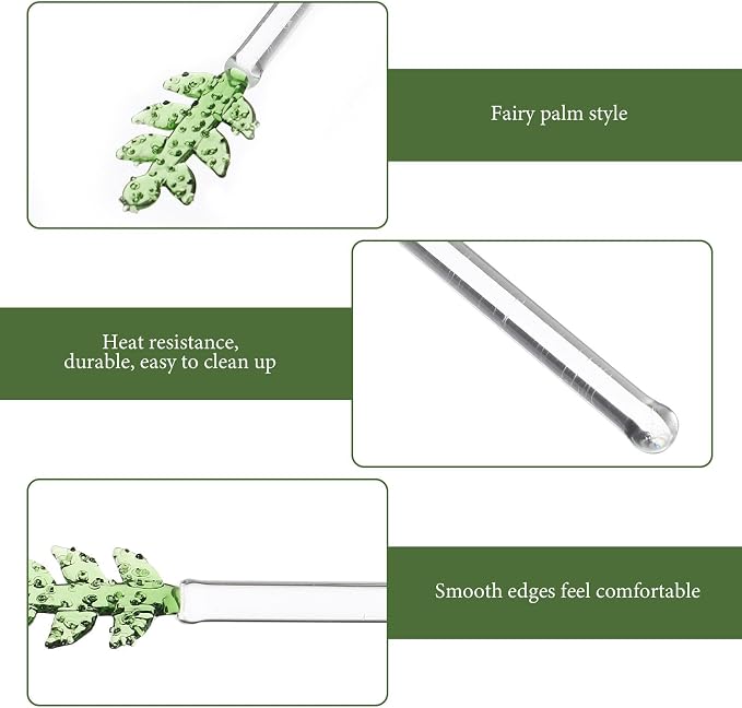 COHEALI Glass Cocktail Stirring Stick Long Handle Reusable Drink Stirrer Bar - Image 7