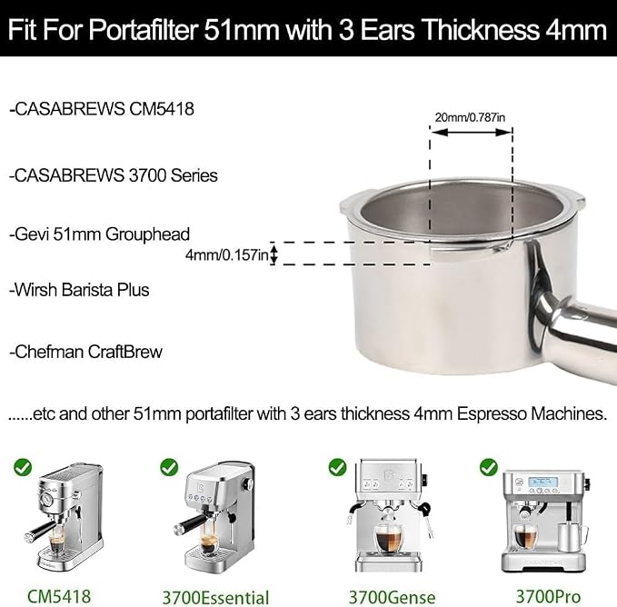 CAPFEI 51mm Bottomless Portafilter Compatible - Image 2