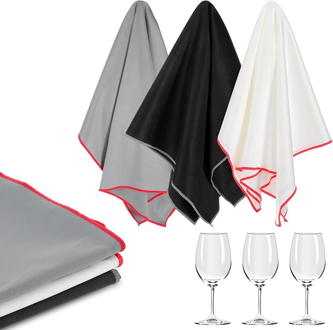 Lemecima 6 Pcs Wine Glass Polishing Cloths Large Microfiber Cleaning Cloths by Unknown
