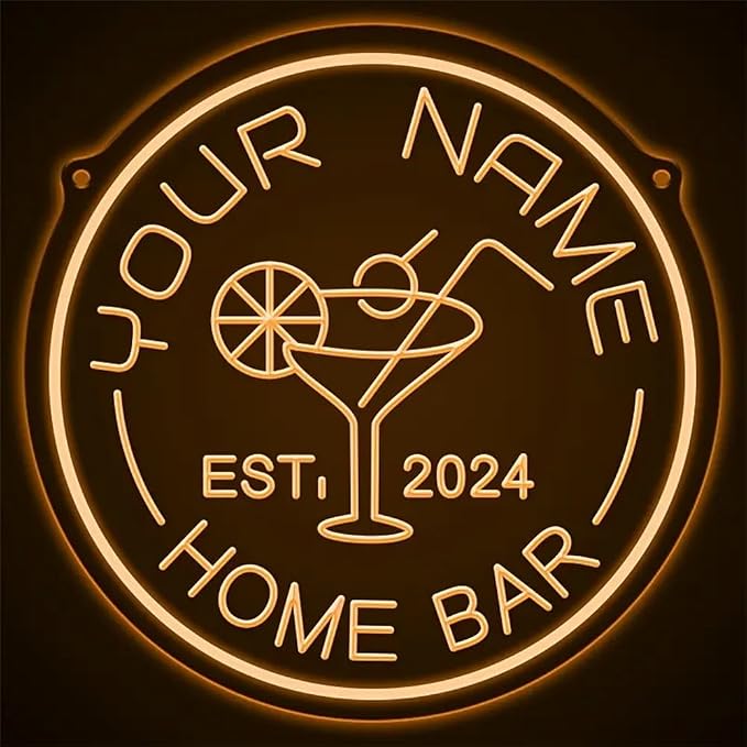 Custom Cocktail LED Neon Sign Personalized Home Bar Name Neon Lights - Image 4