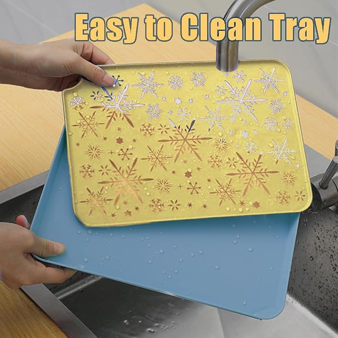 Christmas 2-Tier Drain Tray, Fruit Bowl Rack Drainage Water Drip, Plastic Tea - Image 6