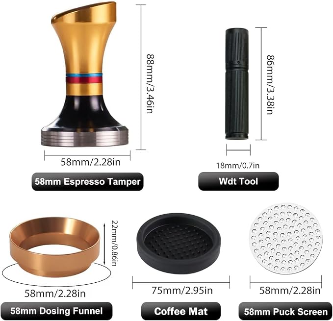 58mm Espresso Accessories Kit, 316 stainless steel Espresso Tamper, WDT Tool - Image 5