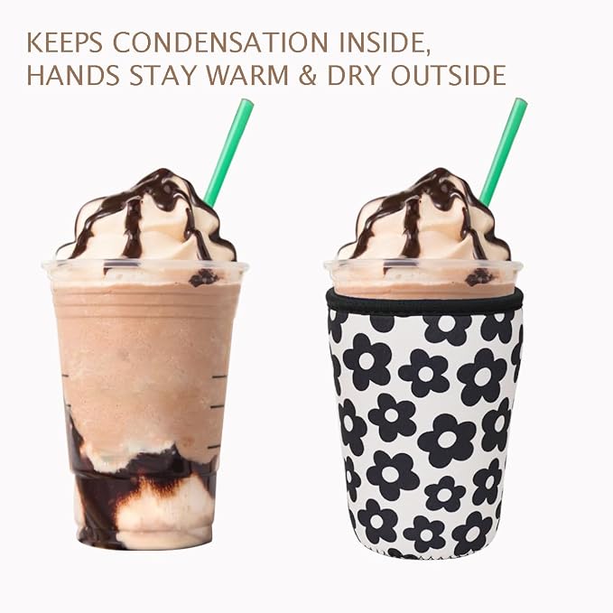 Reusable Insulated Neoprene Iced Coffee Cup Sleeve, Durable Drink Sleeve - Image 6