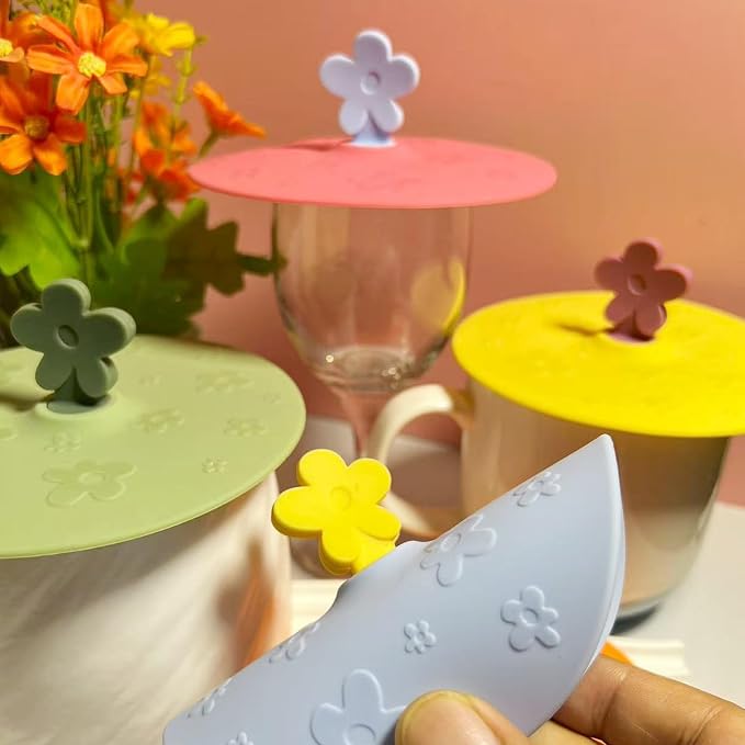 flower Silicone Cup Covers, Flexible Mug Covers, Tea Pots, Hot Cup Lids - Image 8
