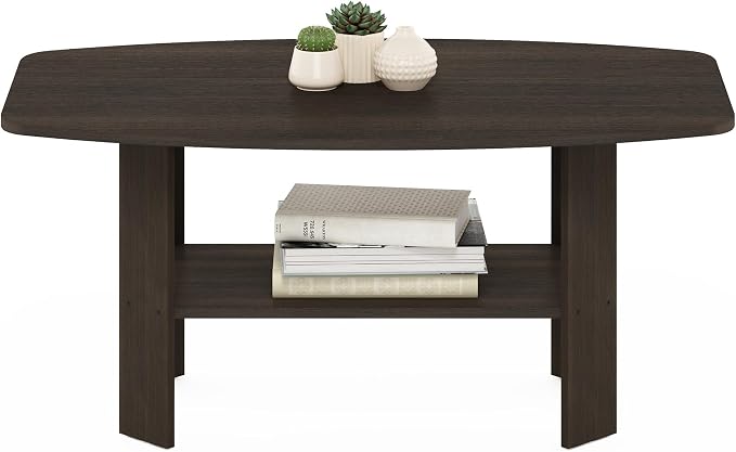 Furinno Simple Design Coffee Table, Dark Brown - Image 4