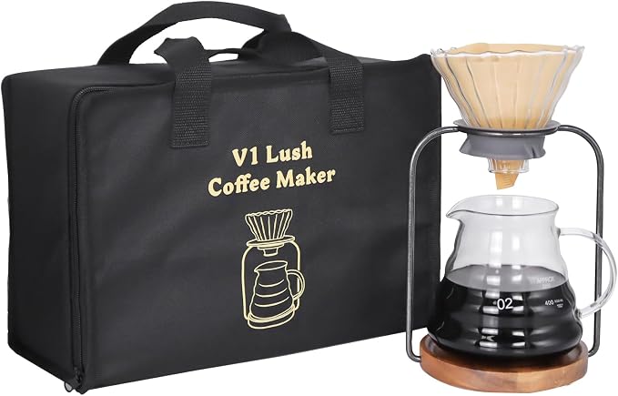 SOTECH Pour Over Coffee Dripper Set, Filter Holder Glass Server - Image 2