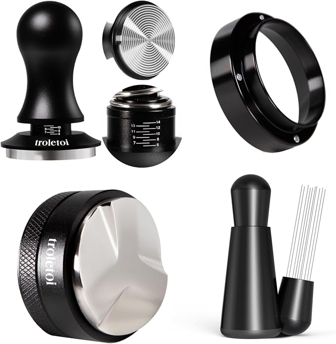 Premium Espresso Accessories Kit, 53.3mm Espresso Tamper, Coffee Distributor by troletoi