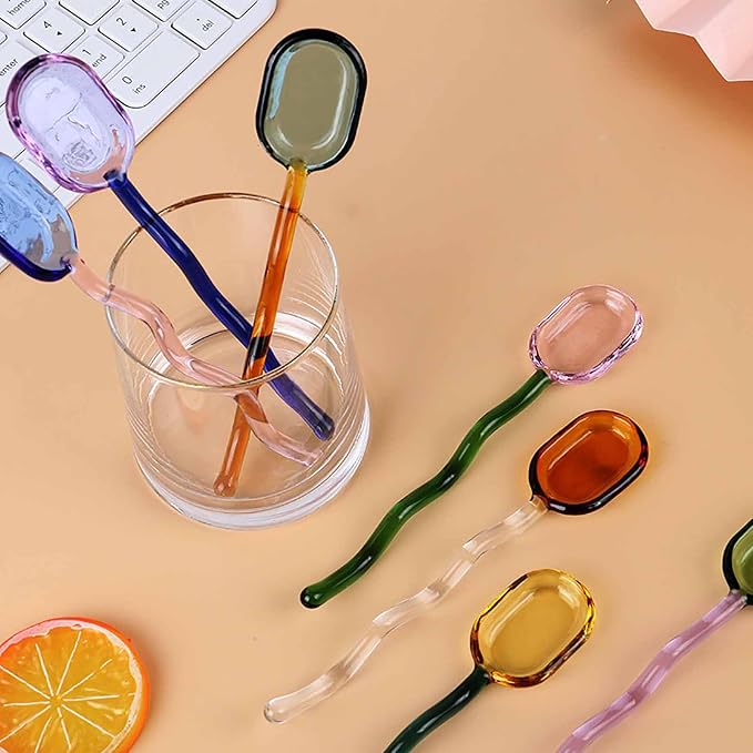 5 Pieces Coffee Spoons, Glass Coffee Stirring Spoon, Espresso Stirring Spoon - Image 2