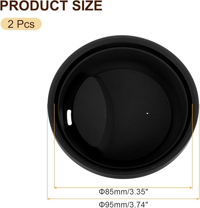 uxcell Silicone Cup Lids, Drinking Lid Reusable Sealed Mug Lid - Image 2