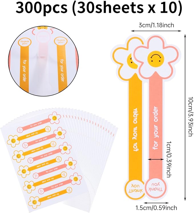 Beyonday 300pcs Handmade Lollipop Baking Stickers - Image 2