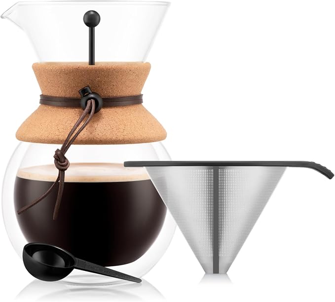 Bodum 34oz Pour Over Coffee Maker, High-Heat Borosilicate Glass - Image 2