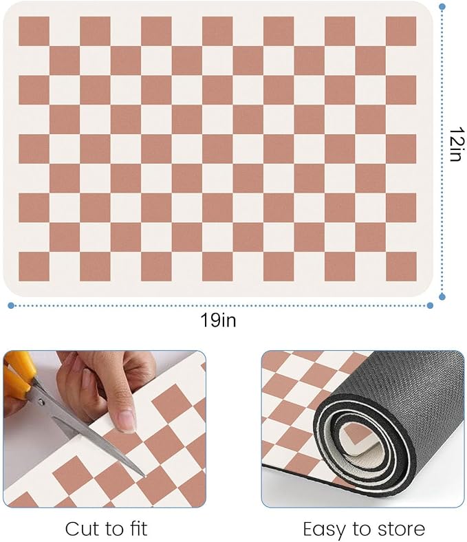 Clinuse Coffee Mats, Quick Dry Mat, Diatomite Absorbent Aesthetic Large Drying - Image 2