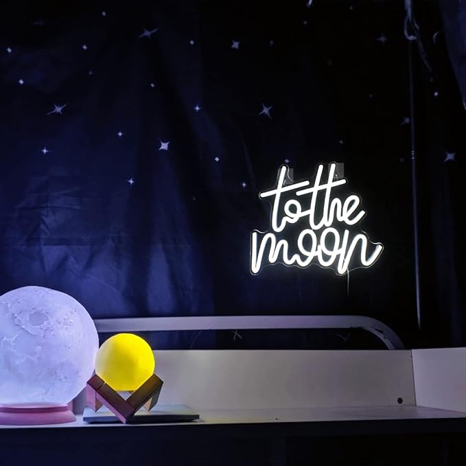 Looklight To The Moon Neon Sign Letters Led Signs White Neon Lights - Image 3