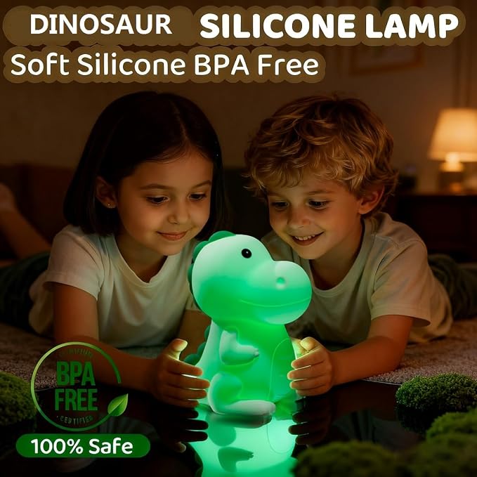 Dinosaur Night Light Adults Kids, LED Dimmable Animal Silicone Sleep Night Lamp - Image 5