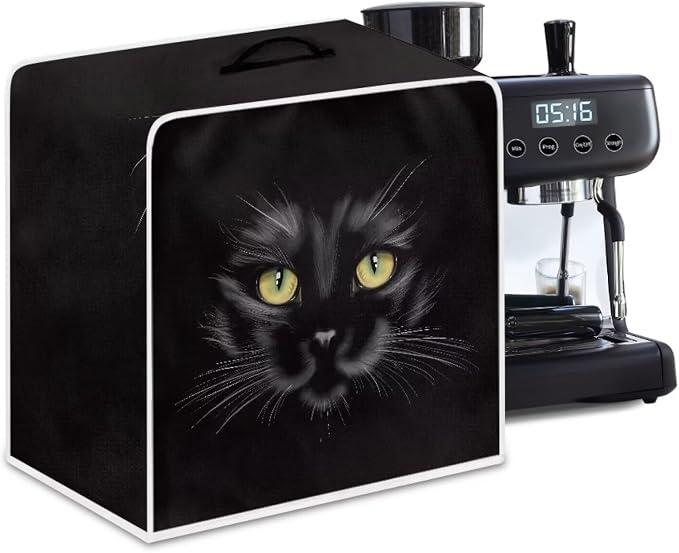 Black Cat Coffee Machine Covers Dust Resistant Folding Dust Covers - Image 2