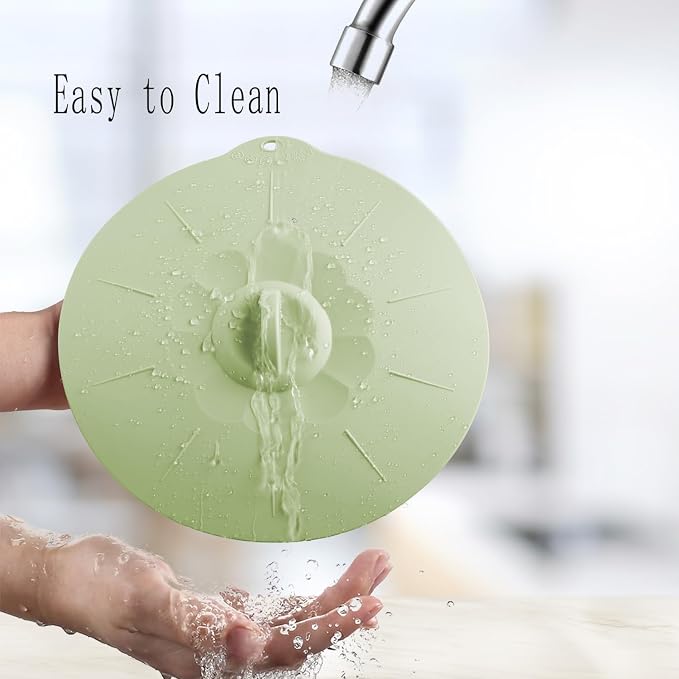 4 Pack 5.9" Silicone Lids for Cups Bowls Plates Pans, Microwave Splatter Cover - Image 5