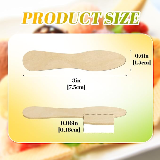 1500 Pcs Small Wooden Spoons, Mini Disposable Ice Cream Tasting Spoons - Image 2
