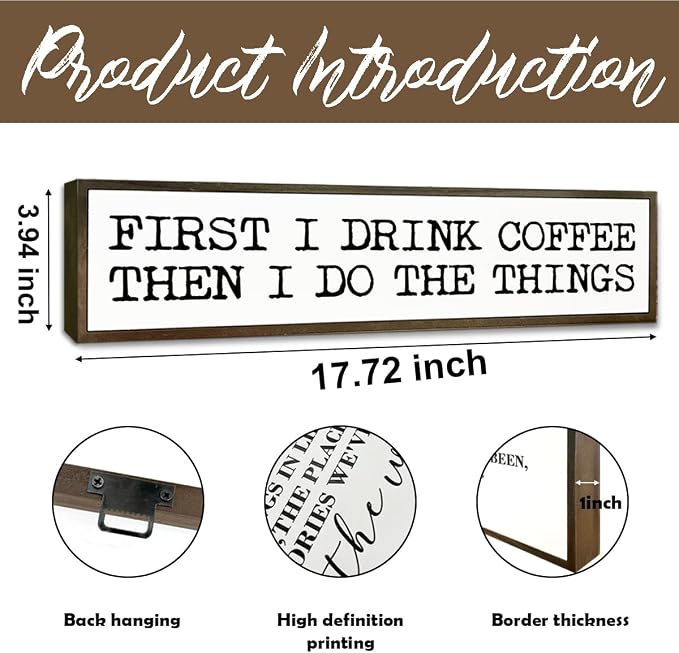 Funny Coffee Signs, Wall Art for Home Office Kitchen Decor, Rustic Coffees - Image 2