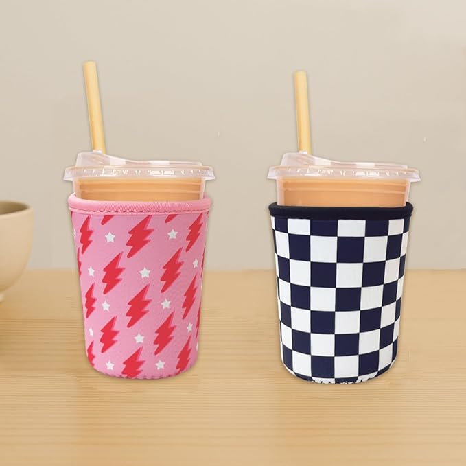 Reusable Insulated Neoprene Iced Coffee Cup Sleeve, Durable Drink Sleeve - Image 4