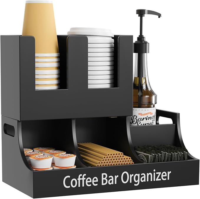 Coffee Station Organizer, Wooden Coffee Bar Organizer by EnjoyYourLife