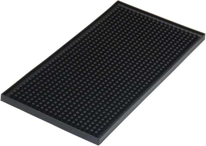 Yisharry li Bar Mat 6" x 12" Kitchen Square Rubber Service Spill Mat PVC Black by Yionkin