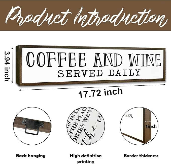 Coffee Bar Decor, Coffees Lover Home Kitchen Decor, Wood Decoration - Image 2