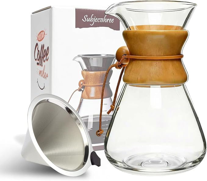 subjectthree Glass Coffee Maker Pour Over Coffee Dripper Set by subjec%CF%80hree